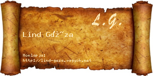 Lind Géza névjegykártya